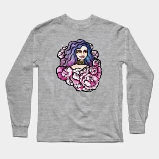 Pink Flower Goddess Long Sleeve T-Shirt